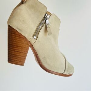 Rag & Bone Margot Leather Ankle Boots in Champagne Size 39.5